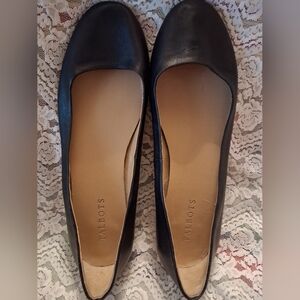 Talbots Black Leather Slip-On Ballet Flats
